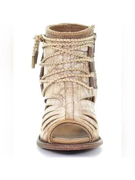 NWOB Corral Jessica Tall Top Leather Sandals - Tan - Size 7 - Picture 3 of 11